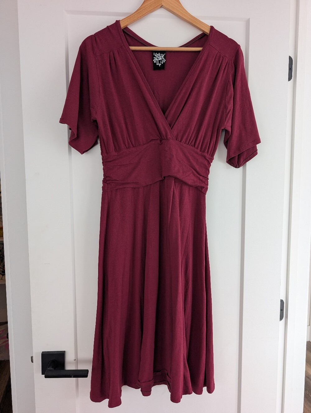 Women's Burgundy Wrap-Style Dress | Made In Canada